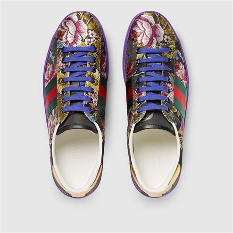 gucci ace floral mens|gucci ace sneakers gg print.